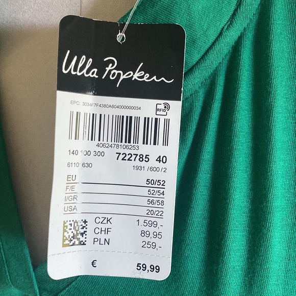 ULLA POPKEN EUROPE GREEN DRESS PLUS US 20 / 22 NEW - Picture 4 of 8
